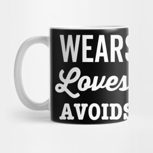 Wears Black Loves Coffee Avoids People Funny Anti Social Mug